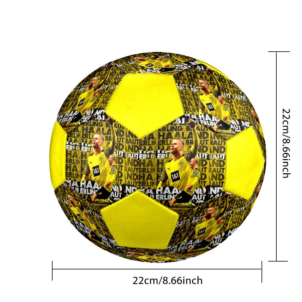 1PC Haaland Talent Size 5 Soccer Ball PrahaIndoor Soccer Ball Colorful All Ages Machine Stitched PVC Competition Ready Durable High-Bounce