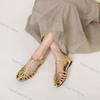 Fashion Large Size 35 44 Fashion Roman Sandals Women 2025 Summer New French Gladiator Low Heel Women Luxury Sandals Zapatos De Mujer