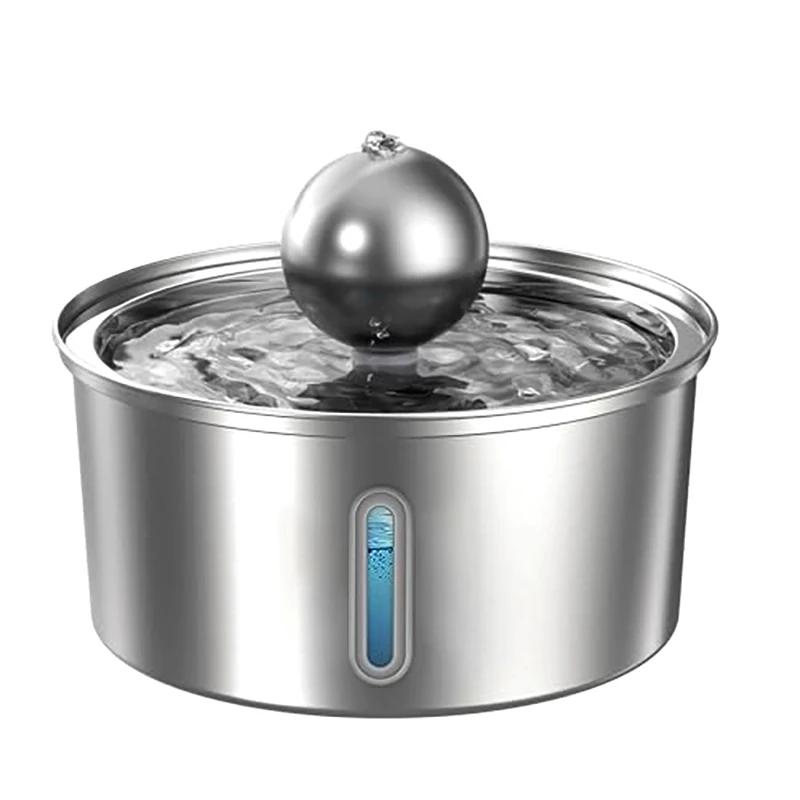 

Water Level Window Pet Water Fountain 3.2L Stainless Steel with Ball Cat Fountain Cat Water Dispenser Cat Product 3.2L