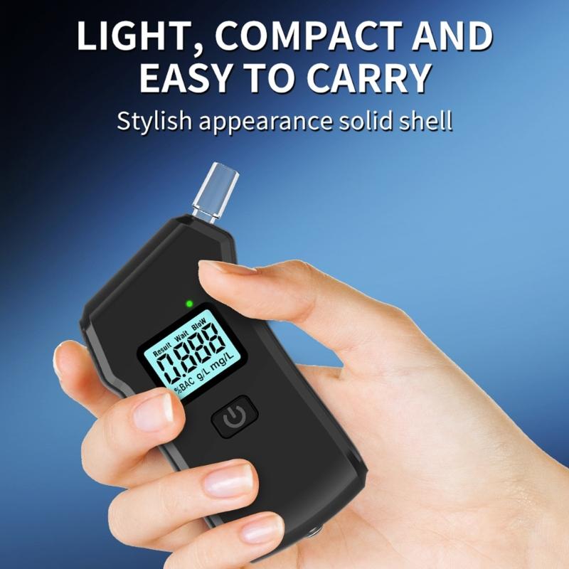 Professioneller LCD-Bildschirm Messgerät Schnelle Reaktion Testgerät Tester Alkoholtester mit Piepton Taschenlampe