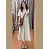 Women's summer new literary and retro Japanese long dress loose casual and thin short-sleeved dress small lazy style