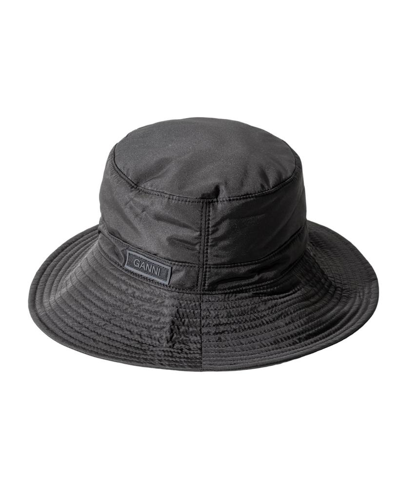 Ganni Recycled Tech Bucket A4735 5829 Women's Hat, Black,
