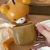 Chubbybaby Rilakkuma Cartoon Mouthwash Cup Cute Chubby Bear Plastic Toothbrush Cup Kawaii For Kid Couples Bathroom Daily Washing