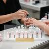 Acrylic Nail Shapes Display Board With Wood Base Mannequin Fingertips And Nail Shape Guide Static Artwork Sign For Salon Decor
