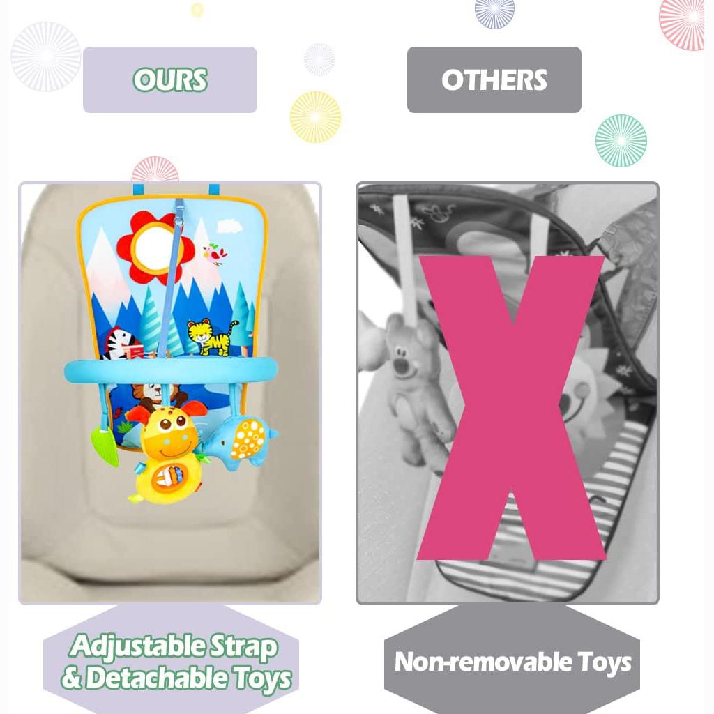 Car Seat Toy, Rear Car Seat Hanging Toys, Kick and Play Activity Center for Rear and Forward Facing,Easier Drive, Baby’s Travel Companion for Newborn