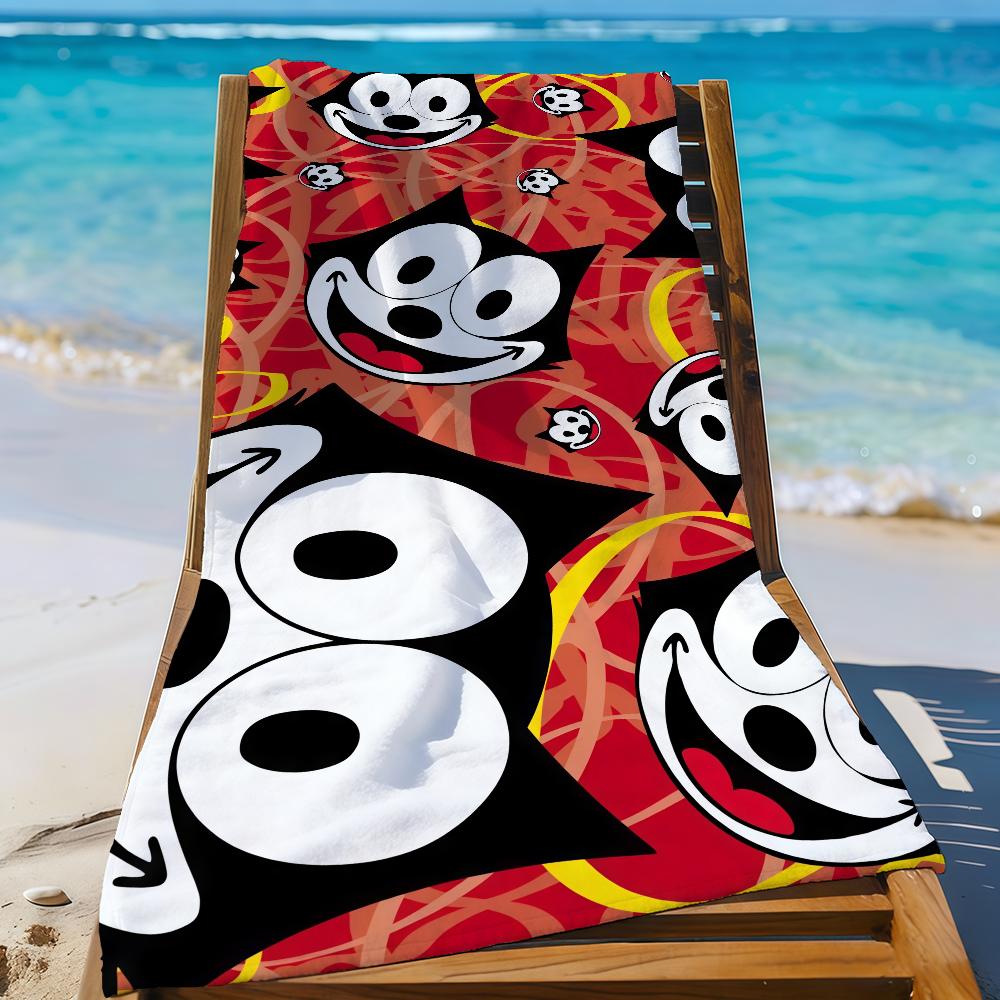 Cartoon F-Felix the C-Cat-S Towel Sports Quick Dry Travel Camping Gear Sandproof Soft Light Large Beach Towel
