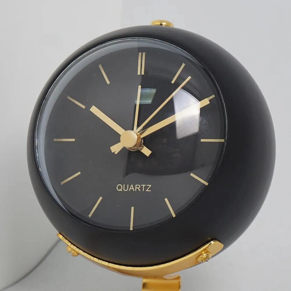 Metal Alarm Clock Silent Non Ticking Movement with Glow In the Dark Simple Style for Kids Students Bedroom Living Room Battery Operated Analog Clock