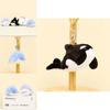 Adorable Marine Animal Plush Keychain 12cm Cute Shark Whale Dolphin Stuffed
