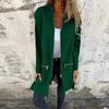 Women Elegant Vintage Fashion Long Sleeve Jackets Autumn Winter Casual Loose Zippers Solid  Hooded Coats