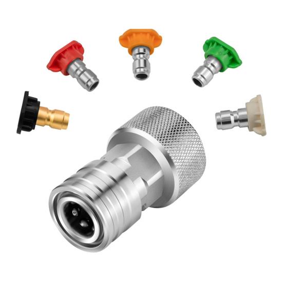 Garden Hose Connector Garden Hose to Mini Power Washer Adapter 3/4 GHT to 1/4 Inch Pressure Washer Attachment for Car Washing