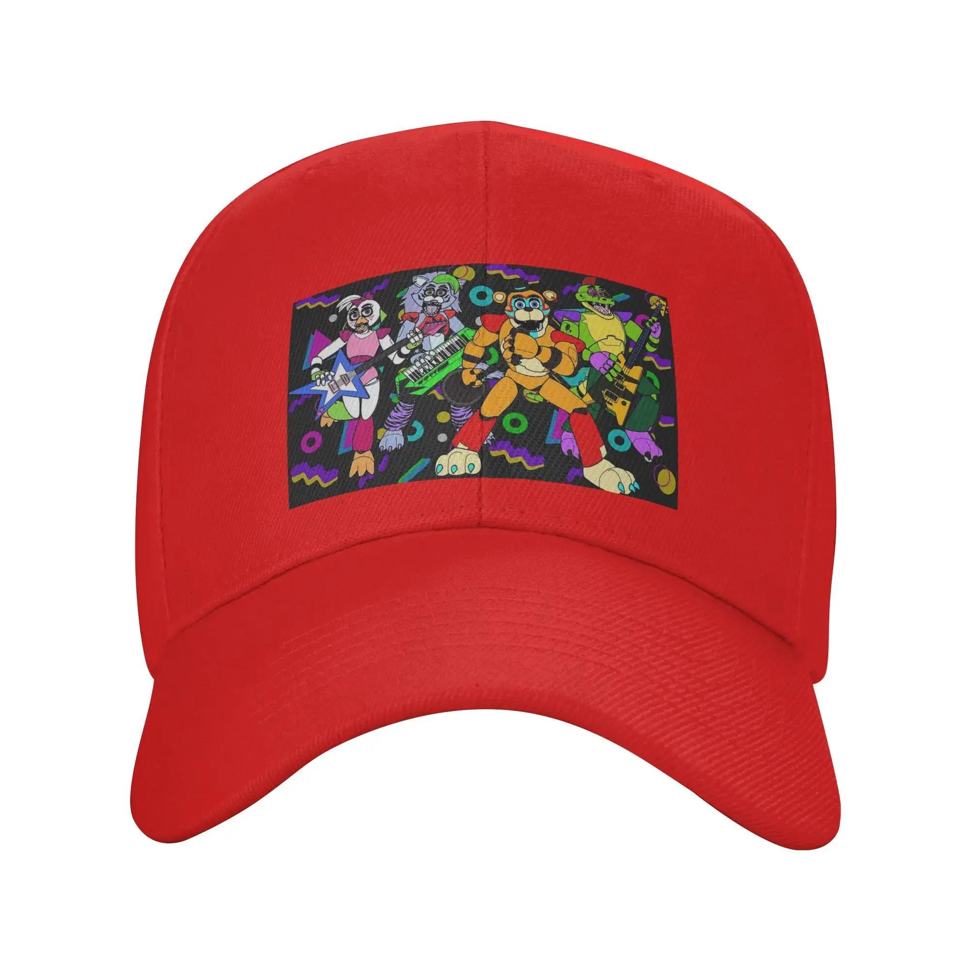 Unisex Baseball Hats Freddy Fazbear Pizzaplex Performers Streetwear Summer Sports Baseball Caps Hip Hop Cap Casquette Hats One Size
