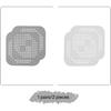 2 Pack Drain Hair Catcher Silicone Bathroom Accessories Square Drain Cover for Shower,Easy To Install Suit for Bathroom,Bathtub,Kitchen, White
