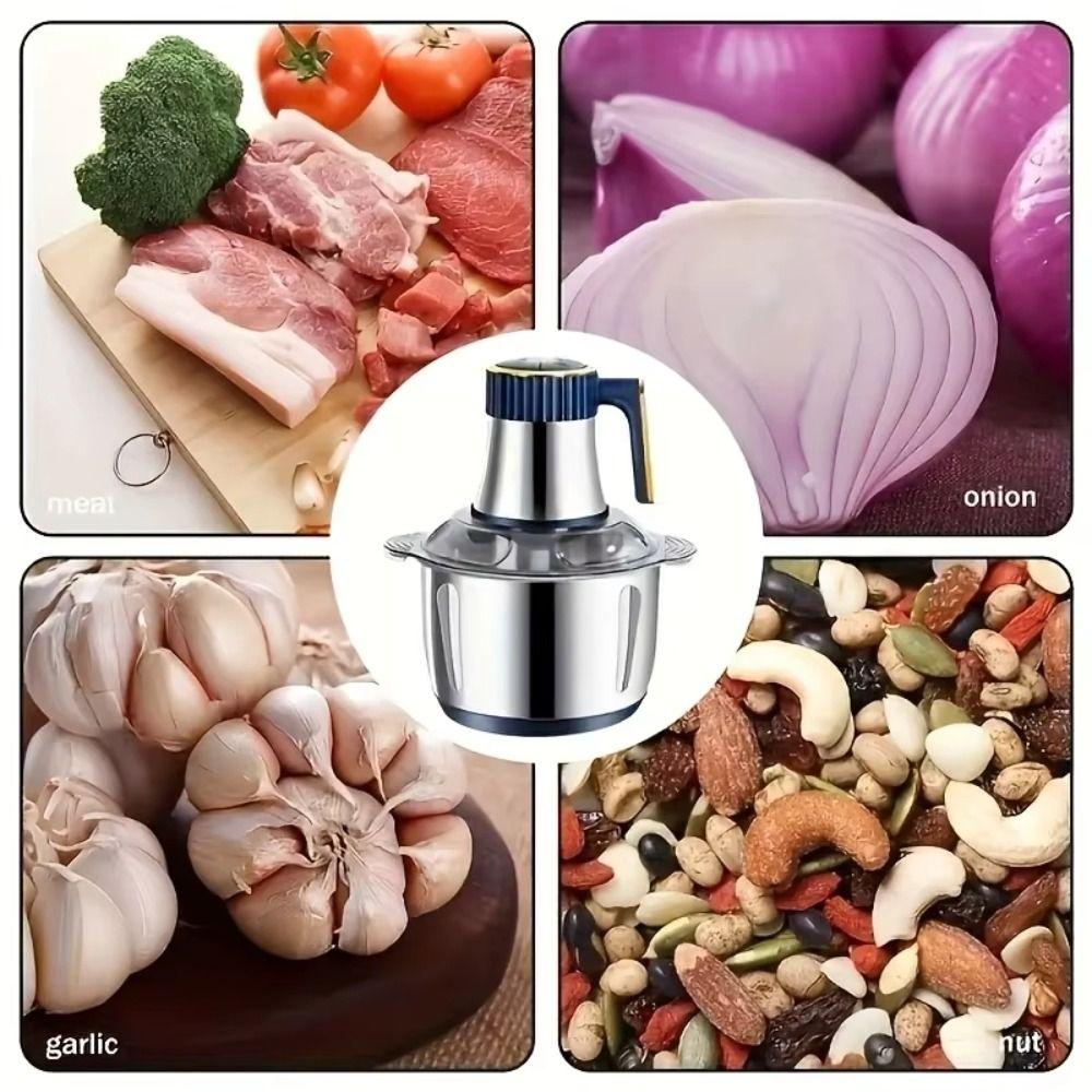 Stainless Steel Electric Chopper 5L Capacity Vegetable Chopper Meat Grinder  Meat Processing