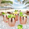 1pc Moscow Mule Mugs Hammered Copper Cups with Stainless Steel Lining and Gold Brass Handles for Cold Drinks Beer Wine Bars Parties