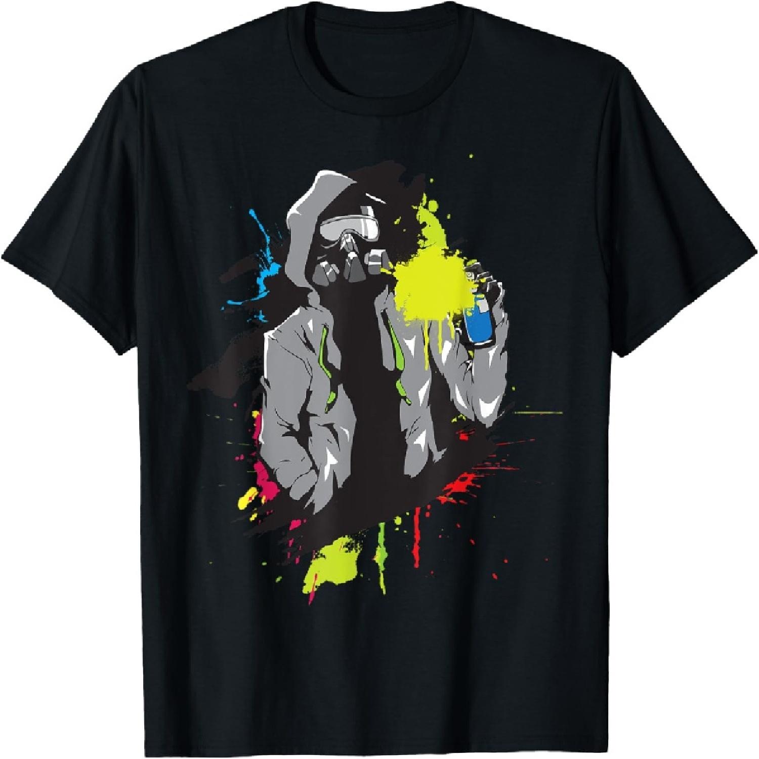 Граффити Футболка Арт Футболка Платье Футболка Распылитель Футболка Подарок Футболка XXXXXL разноцветный