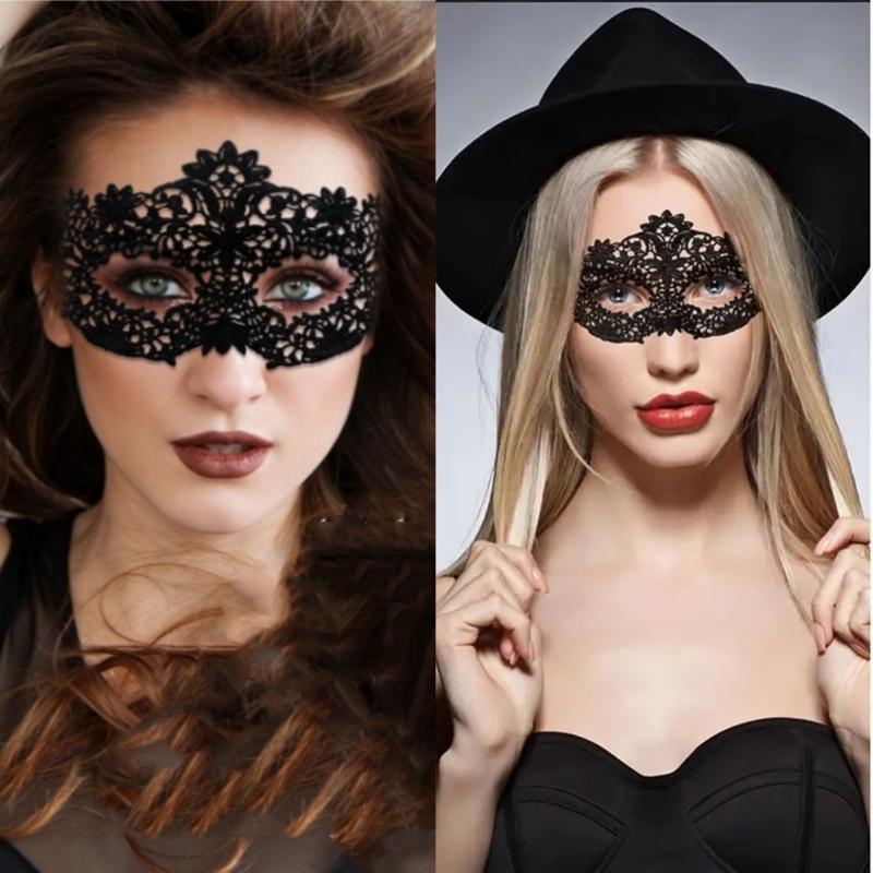 Men Women Masquerade Prom Sexy Black Eye Masks Couple Venetian Cosplay Props Halloween Carnival Party Headdress Half Face Masks