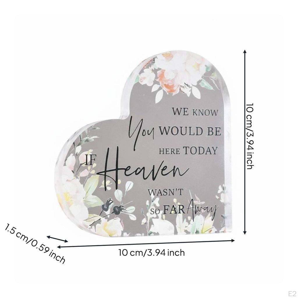 Heart Shaped Acrylic Plaque Resistant Keepsake Vivid Printing Transparent Memorial