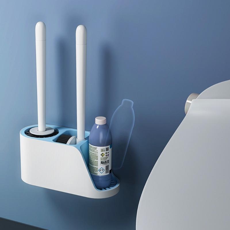 Toilet Brush Set Space saving Solution Quick Drying Toilet Bowl Brush & Holder for Efficient Bathroom Maintenance
