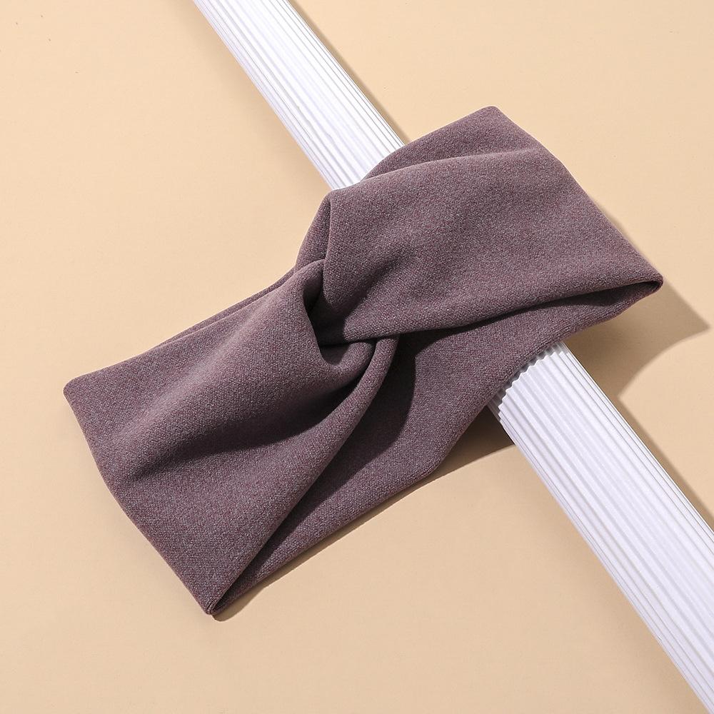 Cashmere Wide Headbands for Women Elastic Cross Hairbands Soft Turban Headwrap Solid Bandana Bandage Head Scarf Hair Accessories