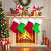 Large Velvet Christmas Stocking & Door Hanger: Fireplace Ornament & Candy Gift Bag