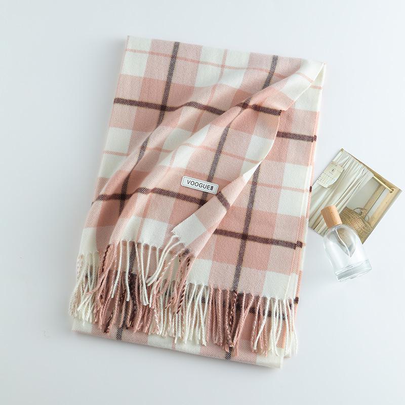 Damen High-End 2025 Karoschal: Imitation Kaschmir, Koreanischer Stil, Vielseitiger Herbst/Winter Warmer Nackenwärmer Schal.