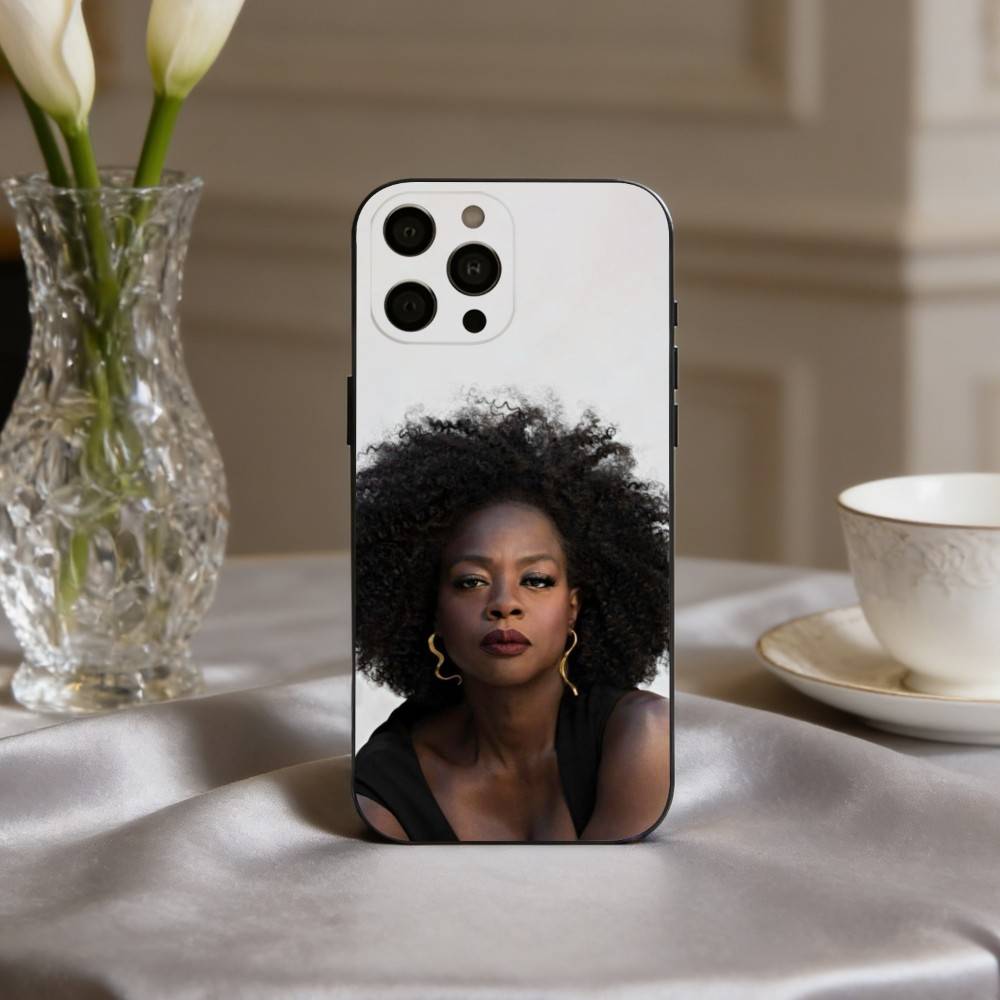Edgy V-Viola D-Davis Actress Phone Case For iPhone 17pro,16,15,14,13,12,11 Plus,Pro Max,XS,Soft Silicone Black Cover