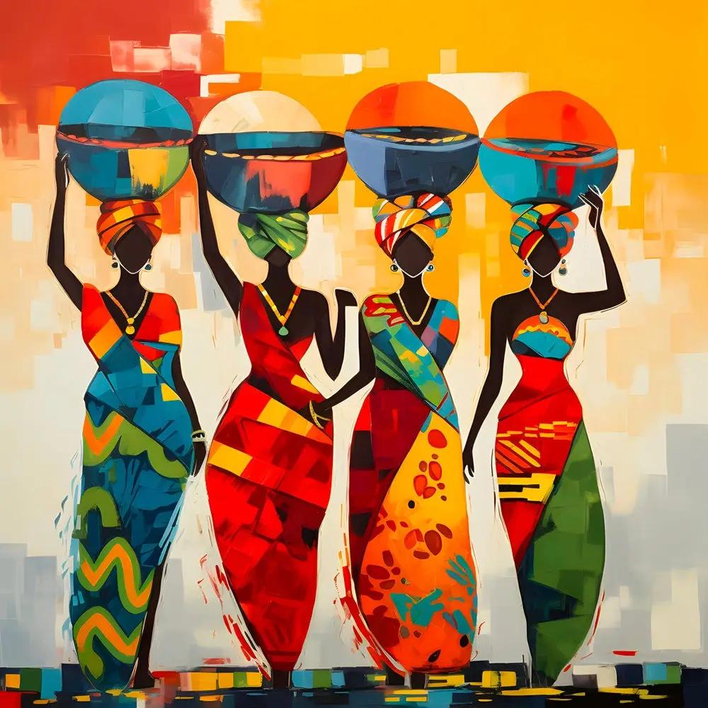 Arte Murale su Tela Cultura Africana Etnica Stampe Poster Donna Nera per Soggiorno Decorazione Casa Pittura su Tela Ragazza Africana Astratta