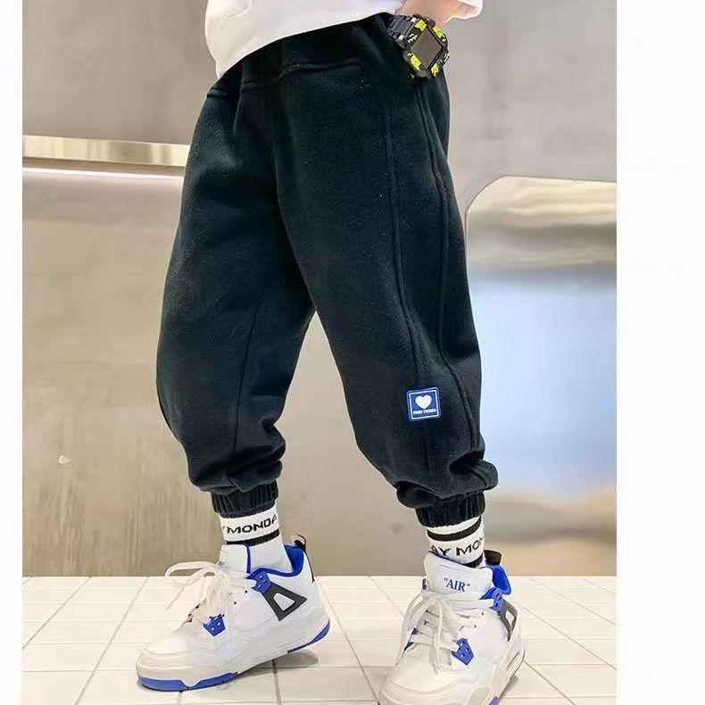 

Весенне-осенние детские повседневные спортивные брюки для мальчиков, тонкие флисовые брюки-джоггеры для детей, свободные спортивные штаны, одежда для подростков 100