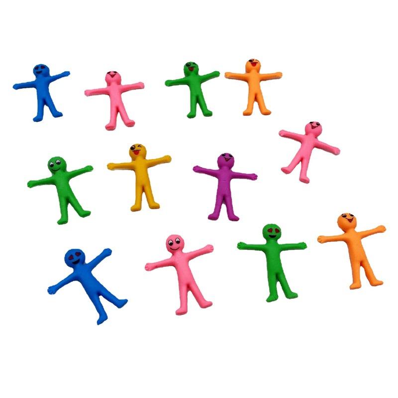 12Pcs Smile Expression Tpr Soft Rubber Villain Anti-Stress Toys Foldable And Stretchable Decompression Squishy Antistress Figets