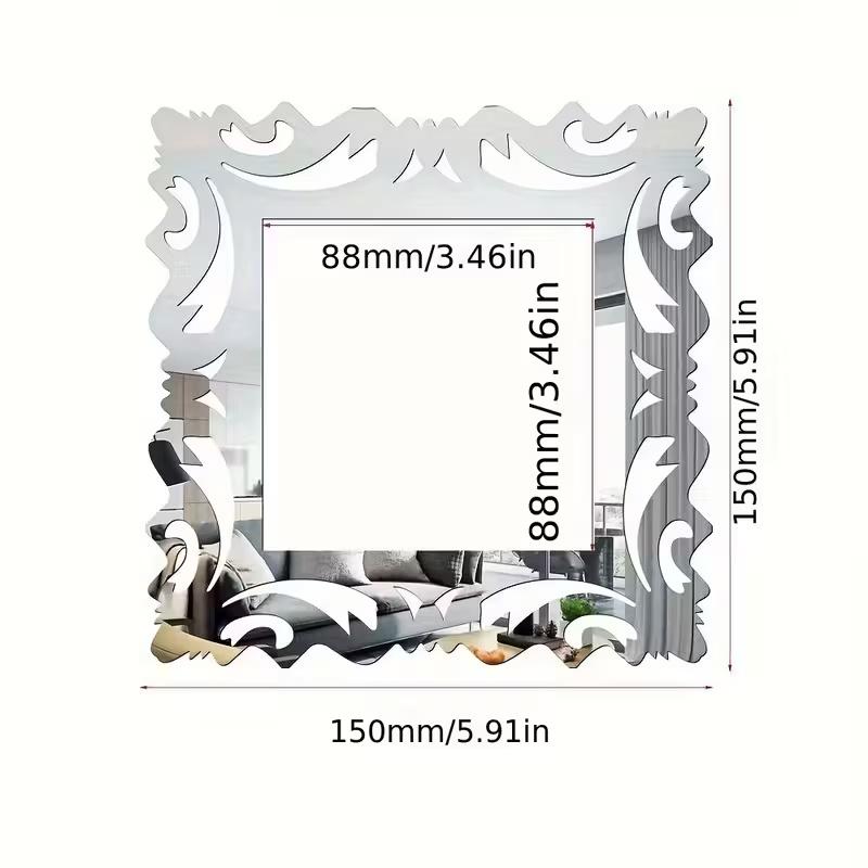 8pcs 3d Wall Sticker Light Switch Cover Mirror Stickers Self-Adhesive on The Wall Home Room Decoration Frame Shape