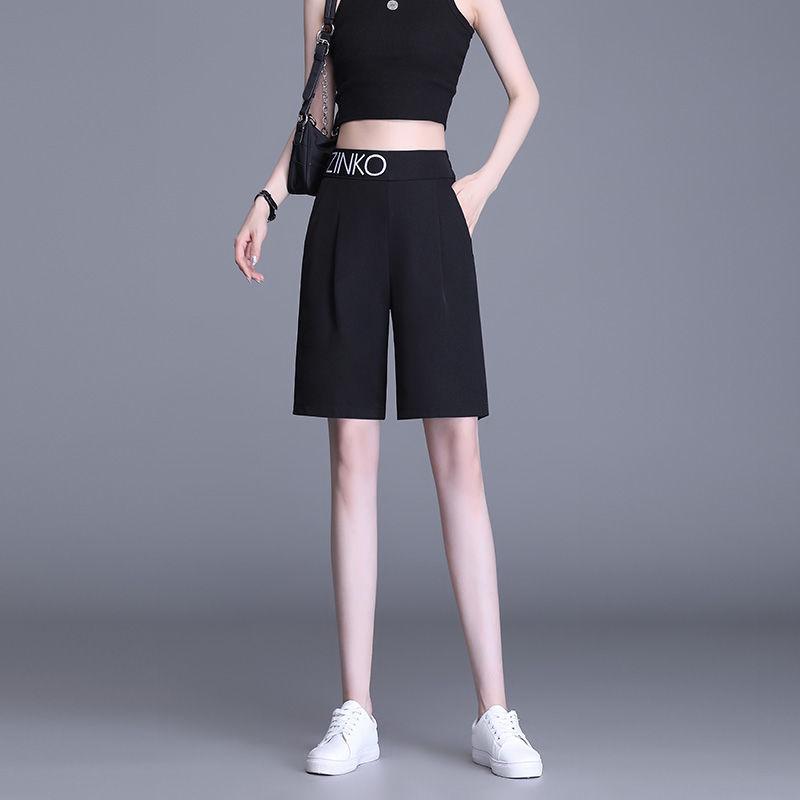 

Женские повседневные шорты с высокой талией и широкими штанинами - Большой размер, Свободный крой, Средней длины, Лето 2024. Extra Small чёрный