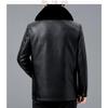 Herbst- und Winter-Samt-Verdickte Echtlederjacke für Herren Mittleren Alters Vaters Lammfelljacke