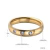 Trendy Gold Color s CZ Crystal Party Rings For Women Girls 316L Stainless Steel Wedding Engagement Ring Jewelry R19031