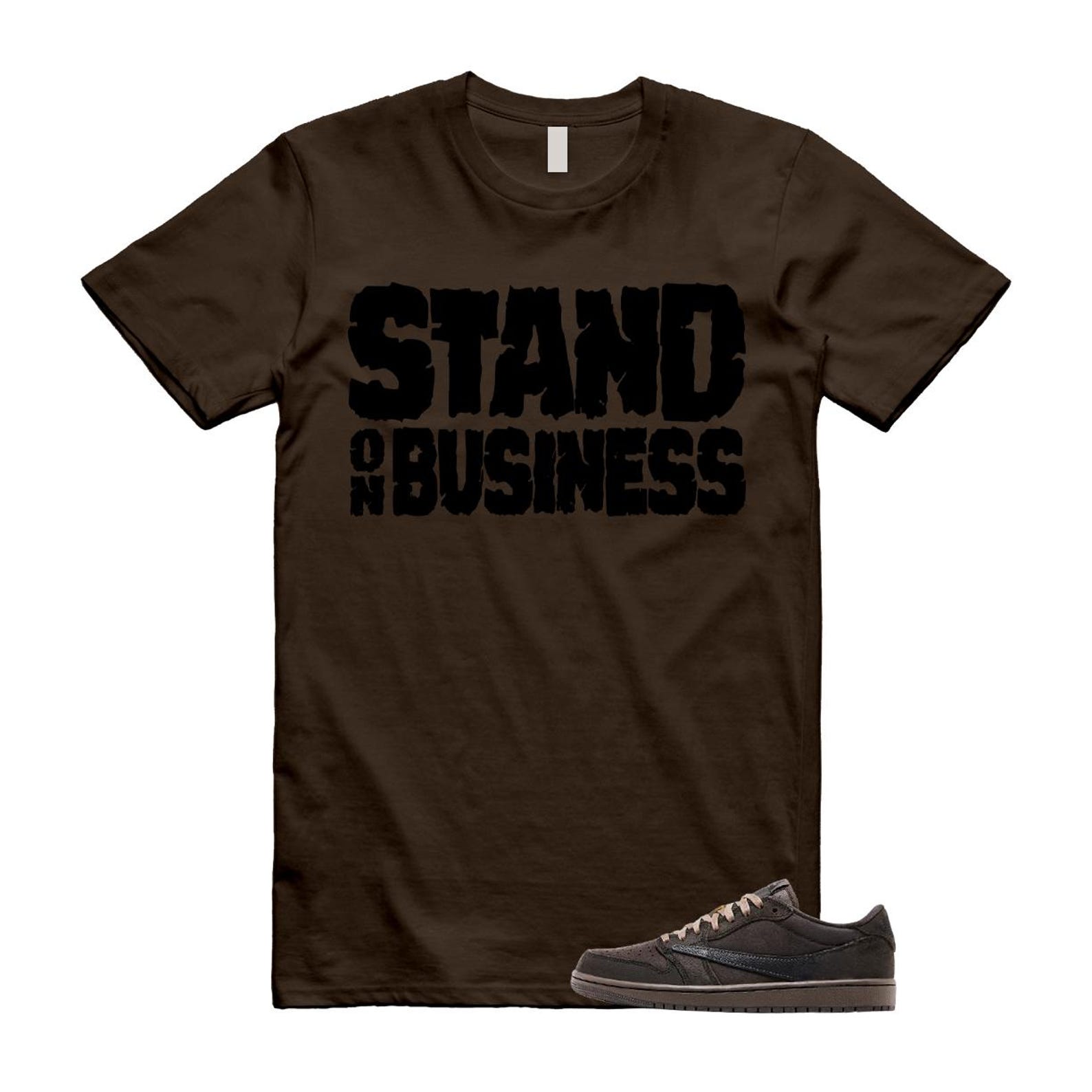1 Velvet Brown Dark Mocha Black Travis Low OG SP T Shirt Match SOB XL