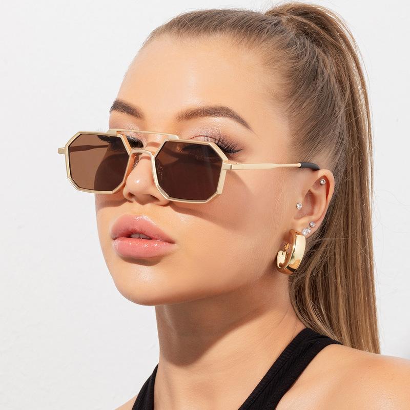New Fashion TAC Polarized Sunglasses Metal Double Beam Square Frame Sun Glasses Sports Driving Eyeglasses For Women Men