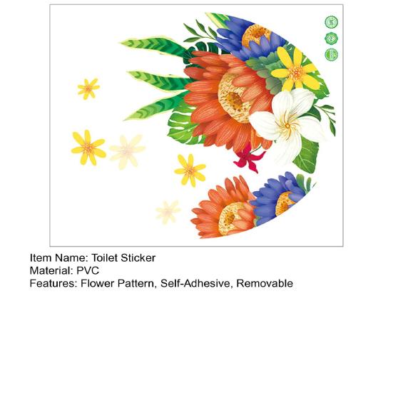 Blumen Pflanzen Toilettenaufkleber Selbstklebender Toilettendeckelaufkleber Badezimmer Wandaufkleber Toilettendeckel Dekor Aufkleber