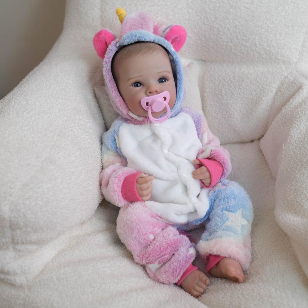 Original Brand 48cm Reborn Dolls Bettie Full Silicone Body Newborn Dolls with Exquisite 3D Painting Visible Venous Blood Simulation Doll Kid Xmas Gift