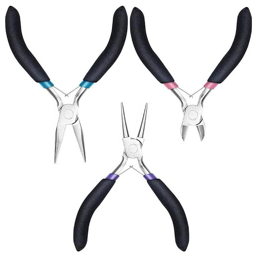 3Pcs Jewellery Pliers for Jewellery Making Pliers Tool with Long Nose Pliers Chain Pliers Wire Cutters Pliers Tool