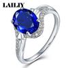 925 Sterling Silver Diamond Set Natural Tanzanite Blue Gemstone Double Heart Adjustable Ring for Women Fashion Jewelry