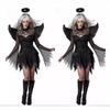 Halloween Cosplay Kostüm, Dämon Rollenspiel, Hexe, Schwarzer Engel, Geflügeltes Göttinnenkleid, Weibliches schwarzes Kleid