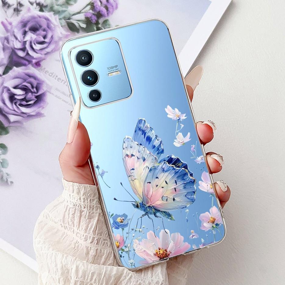 For Vivo V23 Pro Case V2132 Cute Love Heart Painted Cover Soft Slim Phone Case For Vivo V23e V 23 Pro VivoV23 5G Back Cover Bags