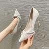 2025 Summer New Fashionable women shoes Ladies' sexy temperament slim heels Simple versatile shallow high-heeled women shoes