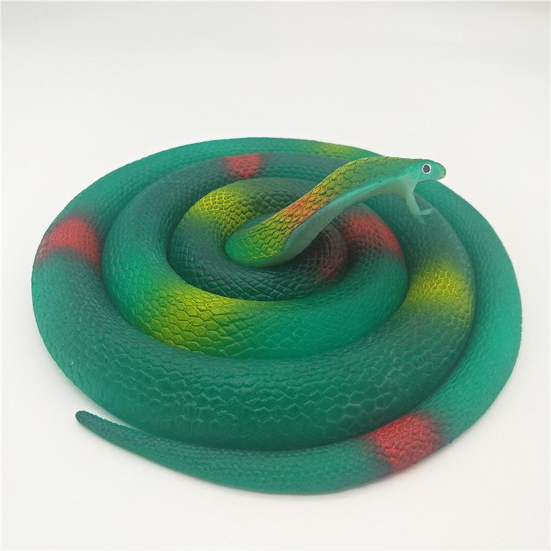 Children's Soft Rubber Toy - Large Green Fake Snake Prank Model