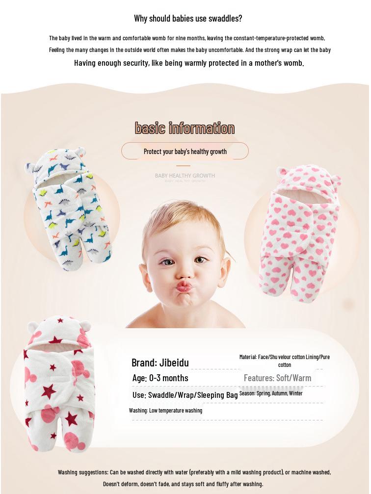 Anti-Startle Cotton Swaddle Blanket for Newborns - All-Season Baby Sleeping Bag