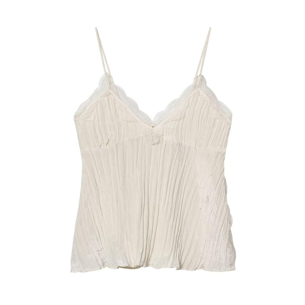 European and American Style, New Women's Clothing, Foreign Style, Wrinkle Effect Underwear Top 7969035