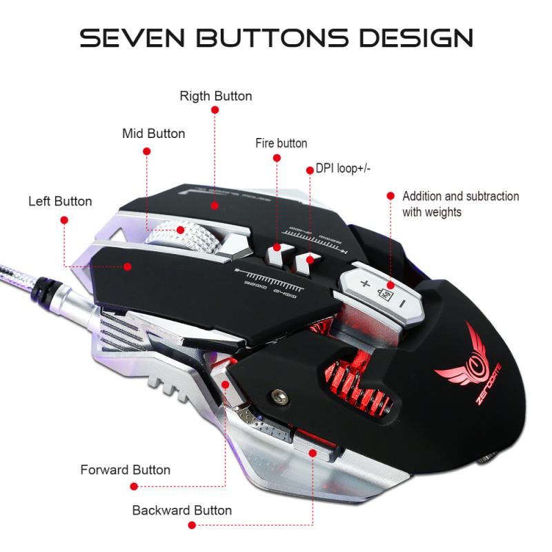 MeterMall Electronics ZERODATE 3200 DPI USB Wired Gaming Mouse 7 Programmable Buttons Mechanical Macro Definition Programming Game Mouse White MeterMall Electronics ZERODATE 3200 DPI USB Wired Gaming Mouse 7 Programmable Buttons Mechanical Macro Definition Programming Game Mouse White