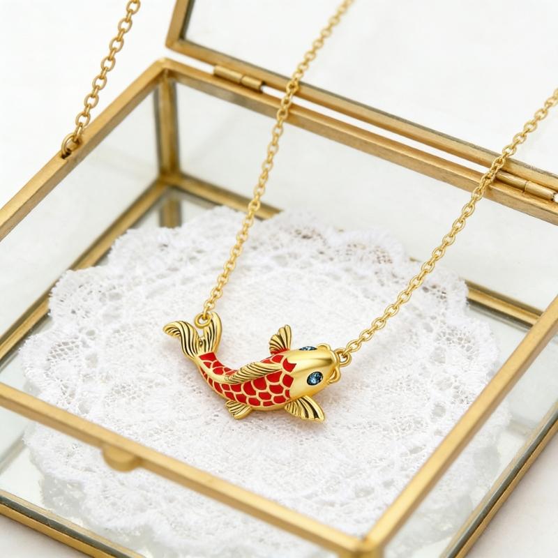 Elegant Fish Necklace Alloy Clavicle Chain Adjustable Length Neckchain For Women Fashion Jewelry Gift