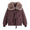 Short cotton-padded clothes, winter new foreign-style loose cotton-padded clothes, thickened large fur collar jacket, cotton-padded jacket.