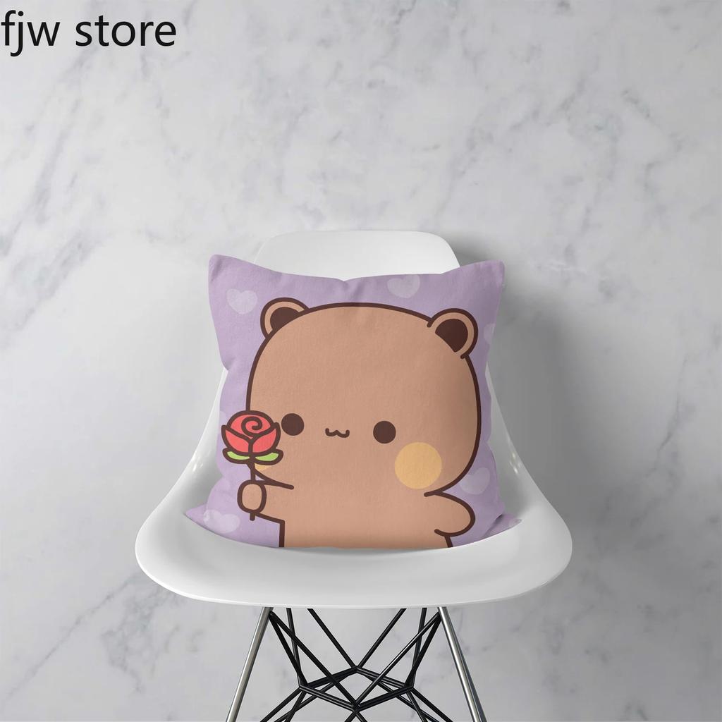 Cute Bear Bubu Dudu Pillowcase Fashionable Anime  Sweet Couple Gift  Sofa Room Bedside Home Decoration