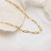Personalized Kink T-Buckle Oval Titanium Steel Necklace Women'S Versatile 18K Gold Niche Simple Cross Chain